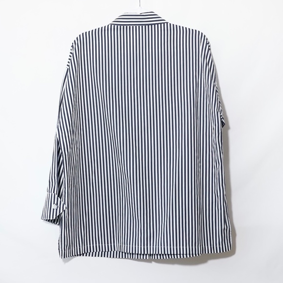 ZARA White And Blue 100% Cotton Striped Poplin Shirt SIZE M - Picture 15 of 15